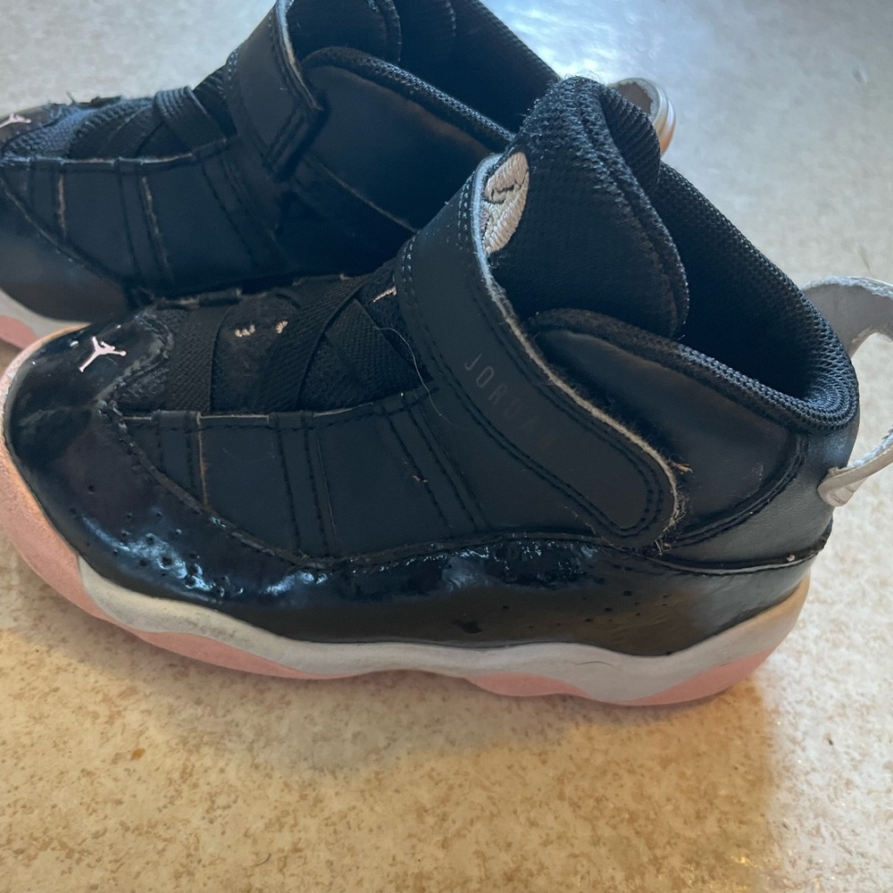 Nike Jordan 6 Rings Black Pink Toddler Shoes Size 8C